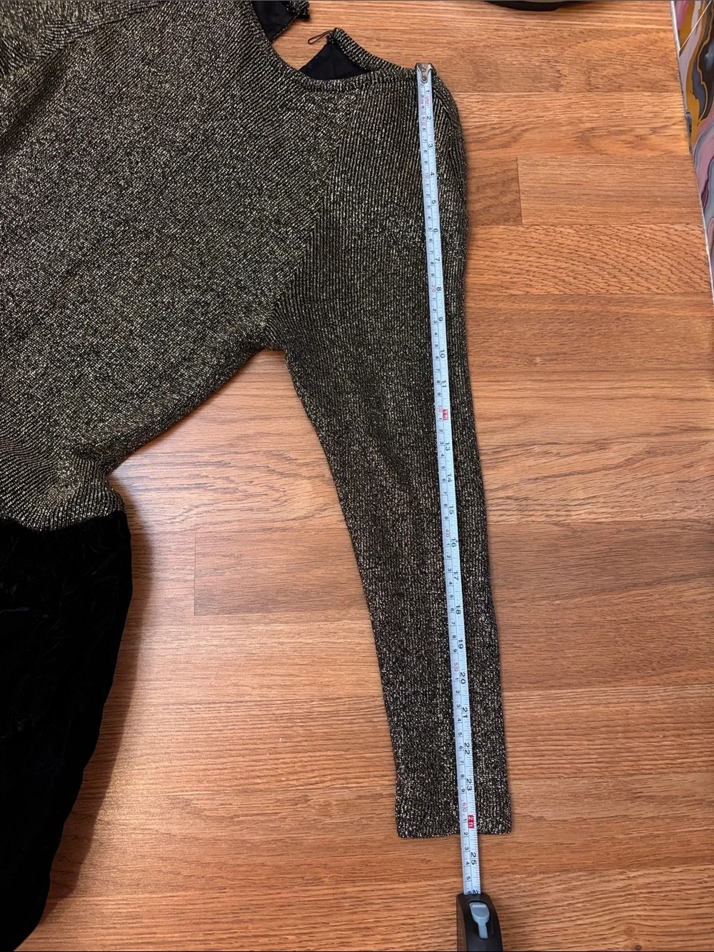 Vintage 1980’s Craig Adams Gold Knit Black Velvet Bubble Dress. Size 13/14